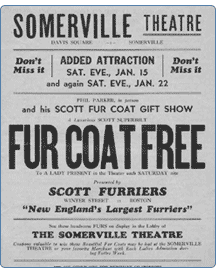 old poster for a fur coat show